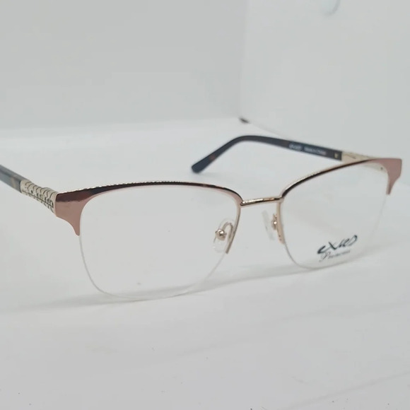 NWT WOMEN\'S EXCES PRINCESS EYEGLASS FRAMES 158 ROSE GOLD main image 4